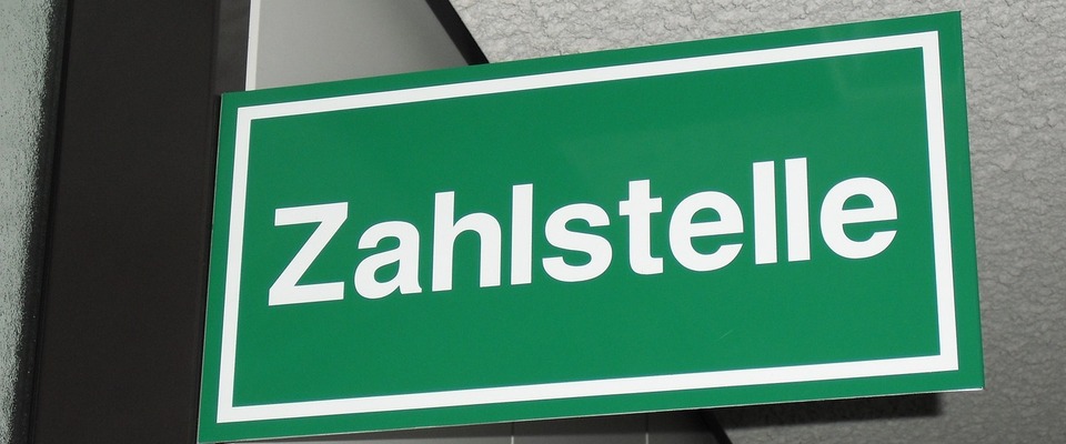 Schild Zahlstelle